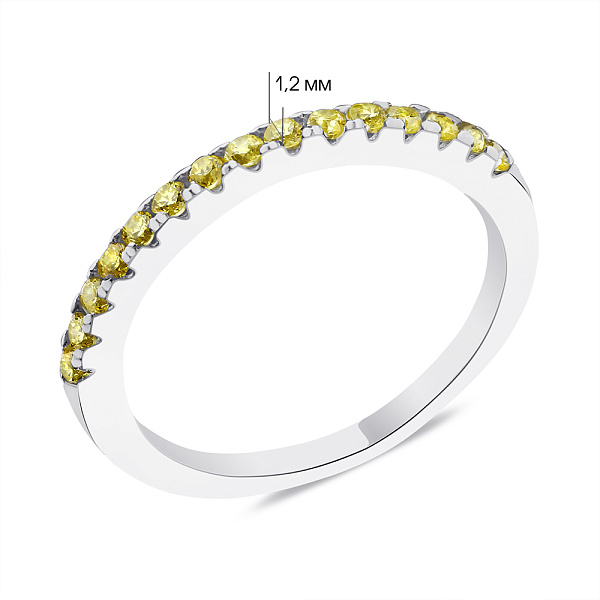 Срібна каблучка з жовтим альпінітом (арт. 7501/1360аж) – зображення 2