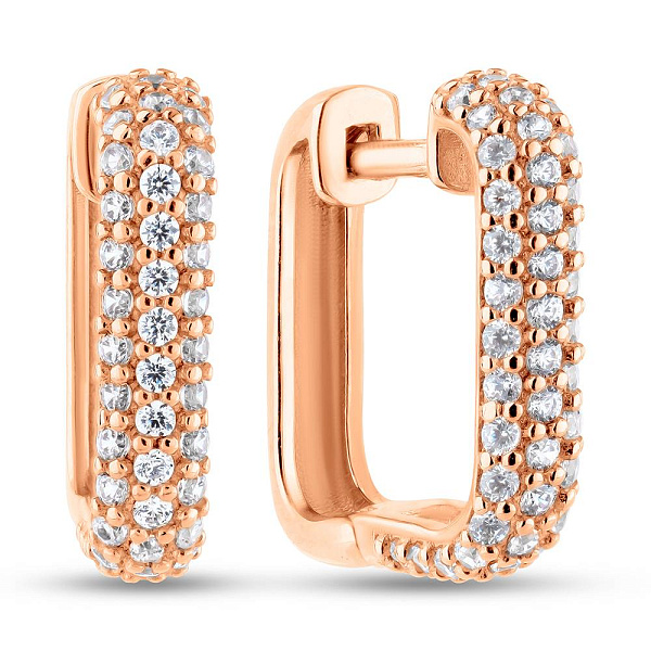 Сережки з червоного золота з фіанітами (арт. 2106331101) – зображення 1