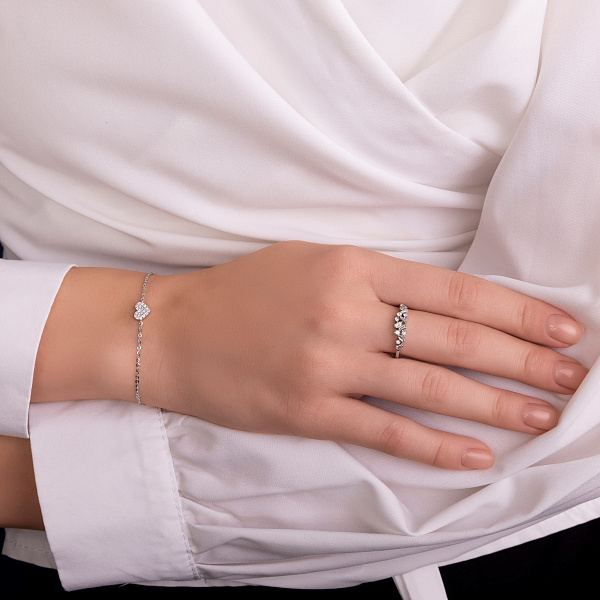 Браслет золотой с сердечком с бриллиантами (арт. Б341365010б) – изображение 2