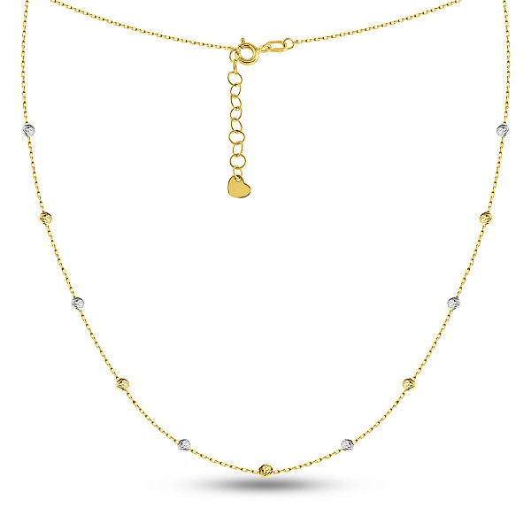 Колье из желтого и белого золота с шариками (арт. 360178жб) – изображение 1