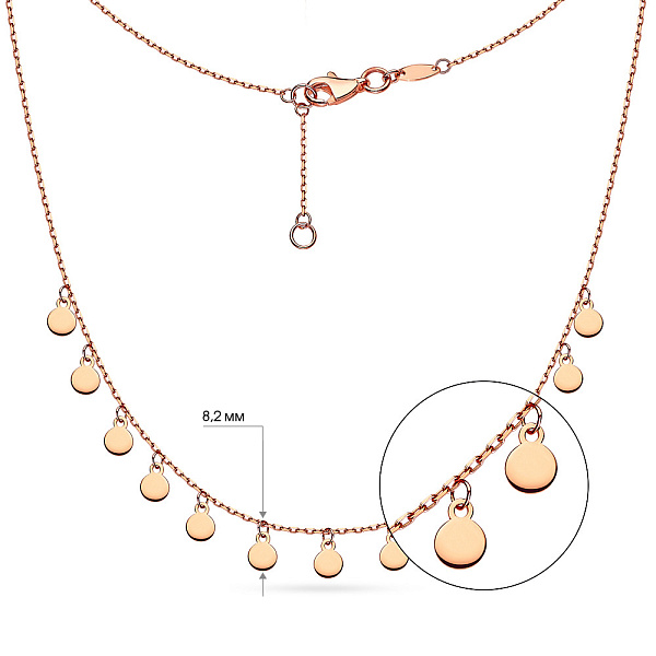Кольє «Монети» з червоного золота (арт. 351972) – зображення 2