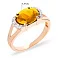 Золота каблучка з цитрином і фіанітами (арт. 140471Пц) – зображення 2