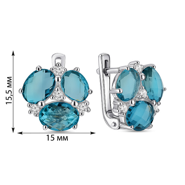 Серебряные серьги с топазами (арт. 7502/1989715Пл) – изображение 2