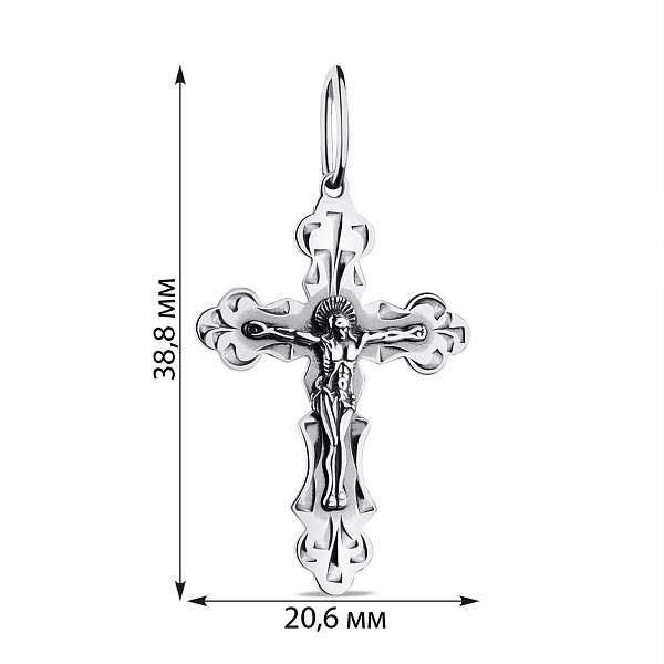 Серебряный крестик с распятием (арт. 7904/3783-ч) – изображение 2