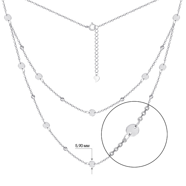 Кольє зі срібла з намистинками і з монетками (арт. 7507/1218) – зображення 2