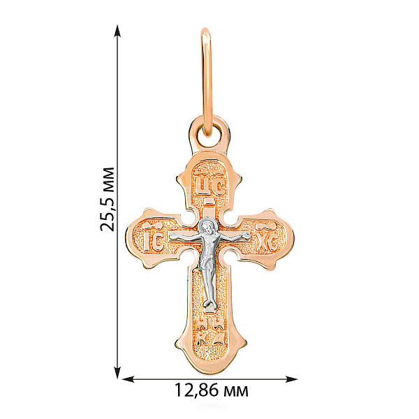 Золотой нательный крестик с распятием (арт. 501587) – изображение 3