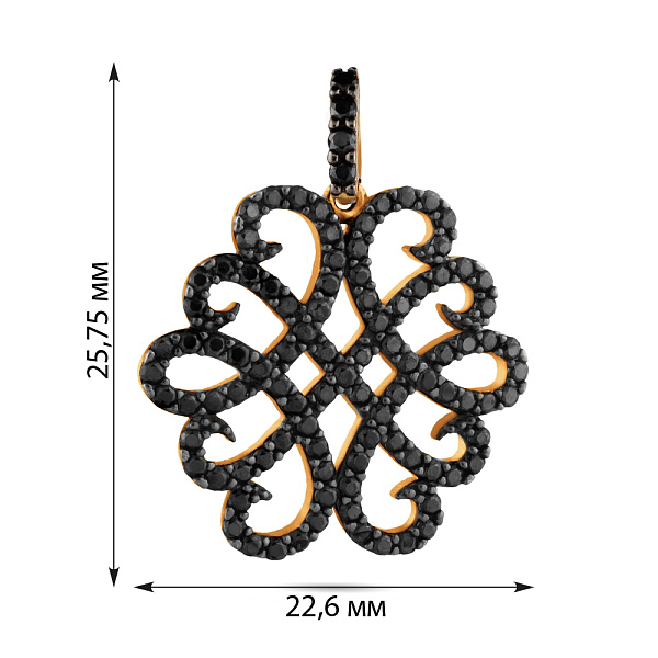 Золота підвіска з фіанітами (арт. 422491жч) – зображення 2