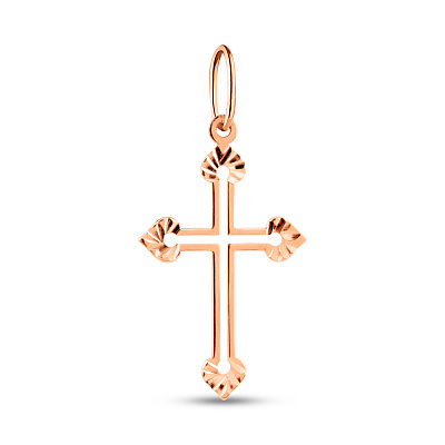 Крестик із золота з алмазною гранню (арт. 440872/25а)