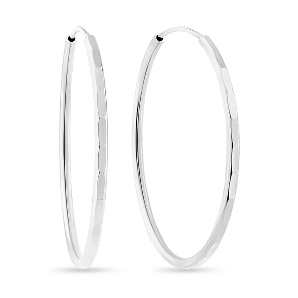 Серьги-кольца из белого золота (арт. 121902/55б) – изображение 1