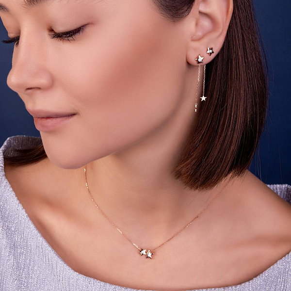 Золотое колье с фианитом (арт. 361267) – изображение 5