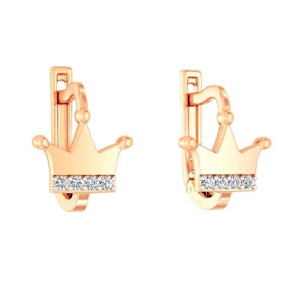 Серьги из красного золота "Корона" (арт. 110917) – изображение 1