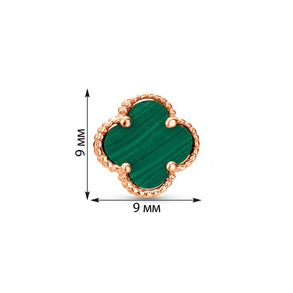Одиночная серьга из красного золота с малахитом (арт. 104811/9млхЯ) – изображение 2