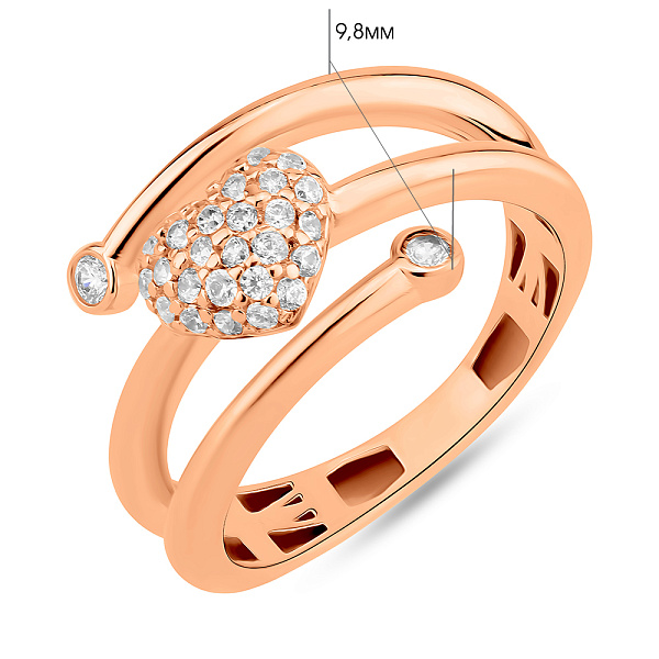 Золотое кольцо с фианитами (арт. 156464) – изображение 4