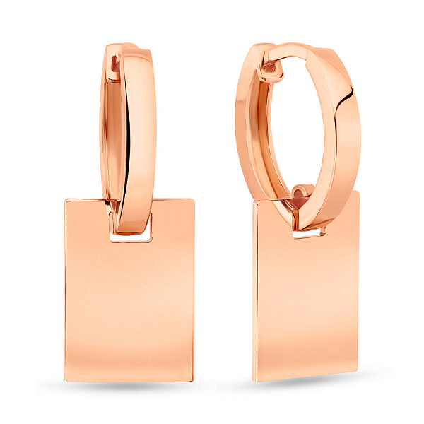 Серьги из красного золота без камней (арт. 106089/15) – изображение 1