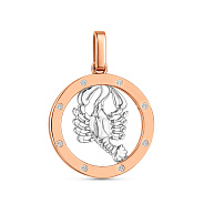 Фото Золотой подвес "Рак" с фианитами (арт. 440667)