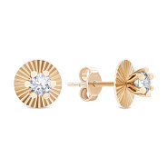 Серьги-пусеты из золота с фианитами (арт. 104473)