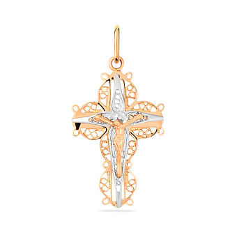 Фото Золотой крестик с распятием  (арт. 500421)