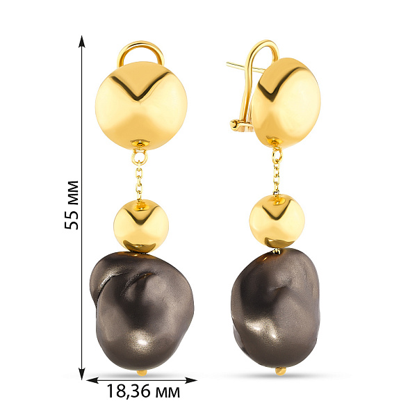 Золотые серьги-подвески Francelli  в желтом цвете металла (арт. 107790жч) – изображение 2