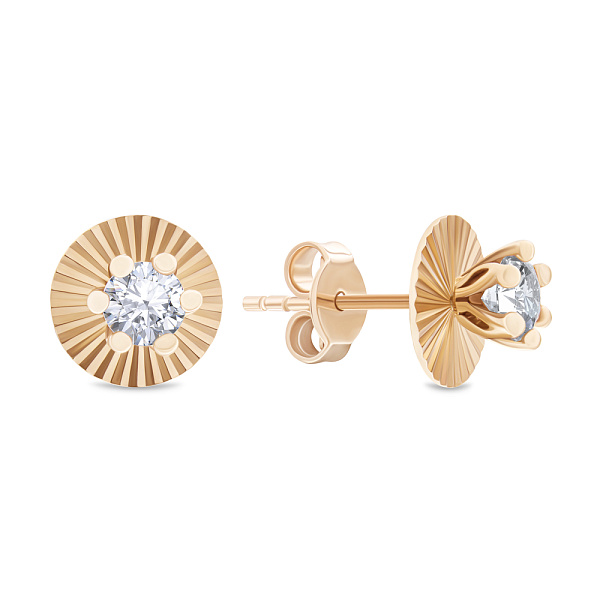 Серьги-пусеты из золота с фианитами (арт. 104473) – изображение 1