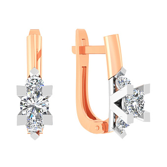 Фото Серьги золотые с фианитами (арт. 111028)