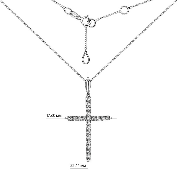 Золоте кольє Хрестик з діамантами (арт. Ц341191050б) – зображення 4