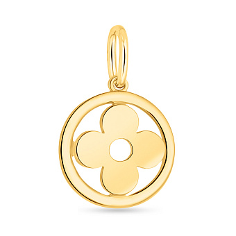 Фото Подвес "Клевер" из желтого золота (арт. 423479ж)