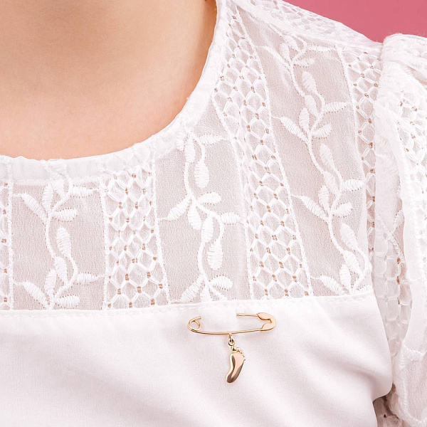 Золотая булавка с подвесной частью (арт. 360033) – изображение 2