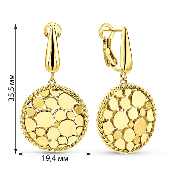 Сережки Francelli з жовтого золота (арт. 1091328ж) – зображення 5