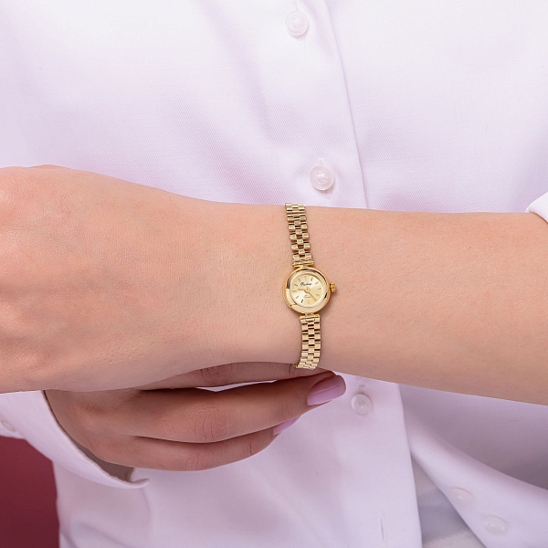 Тонкие женские часы из желтого золота (арт. 260217ж) – изображение 4