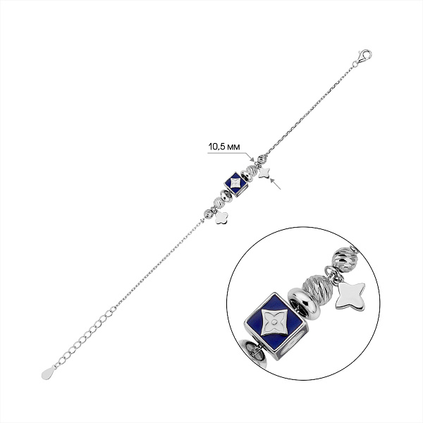 Серебряный браслет с алмазной насечкой (арт. 7509/4920е) – изображение 2