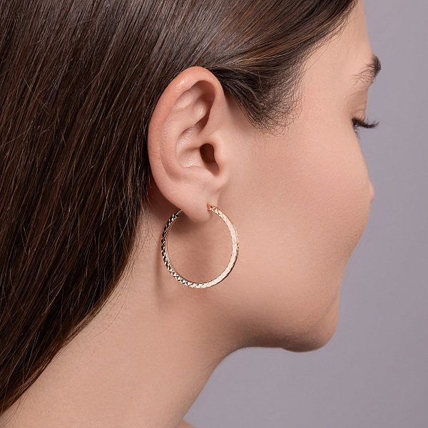 Серьги-кольца из красного золота (арт. 122104/30) – изображение 3