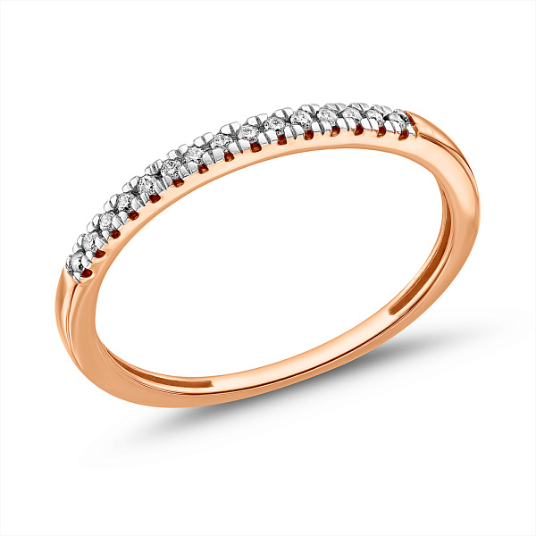 Золотое кольцо с дорожкой из бриллиантов (арт. К011123005) – изображение 1