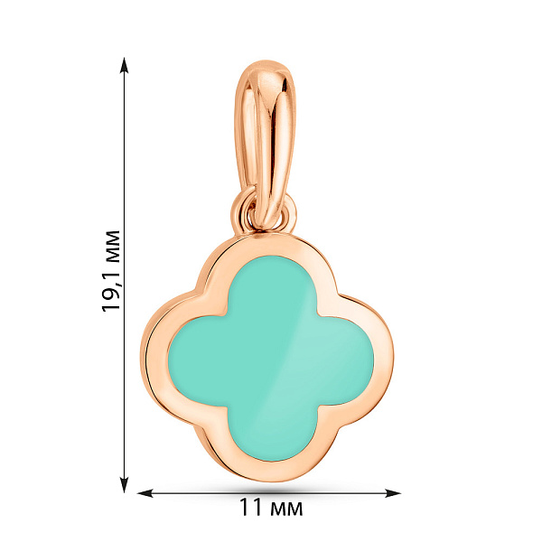 Золотий кулон Конюшина з емаллю (арт. 130849Дебрз) – зображення 4