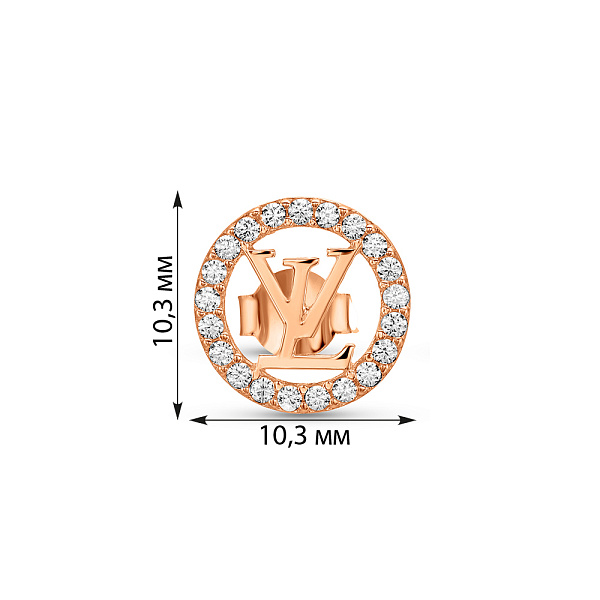 Золота моносережка з ореолом фіанітів (арт. 1091055чЯ) – зображення 2
