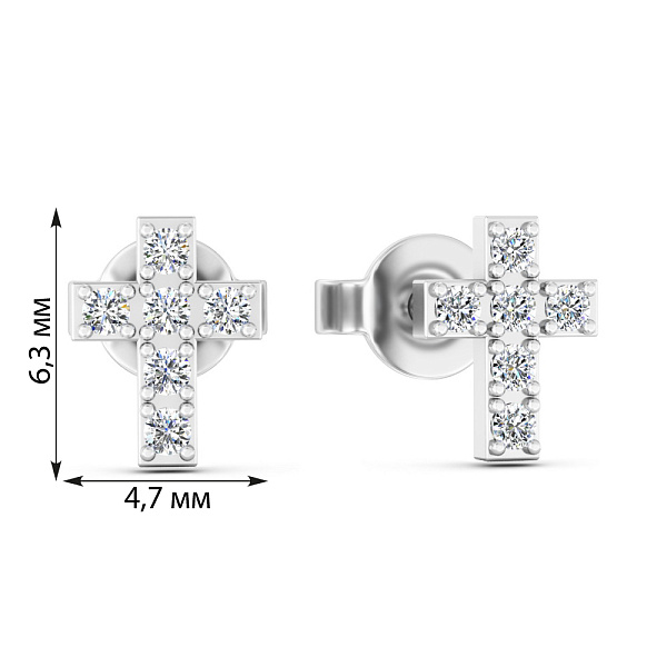Серьги из белого золота с бриллиантами  (арт. Т011770010б) – изображение 3