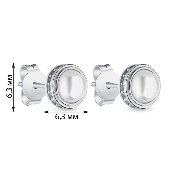 Сережки зі срібла з перлами і фіанітами (арт. 7518/6241жб) – зображення 2