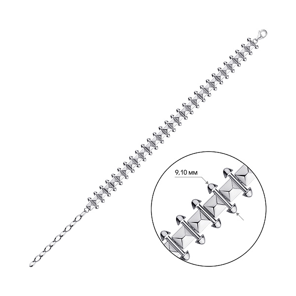 Широкий серебряный браслет без камней Trendy Style (арт. 7509/3585) – изображение 2