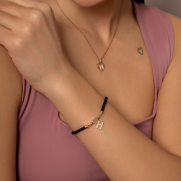 Золотой подвес Буква Н с фианитами (арт. 440978) – изображение 4