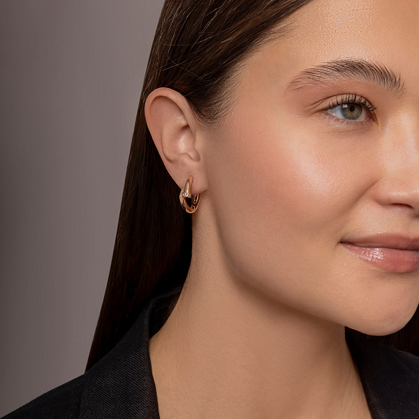 Золоті сережки Цвях  з фіанітами (арт. 1092117) – зображення 4