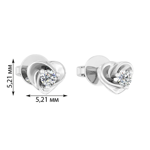 Золоті сережки-пусети з діамантами  (арт. Т011209010б) – зображення 2