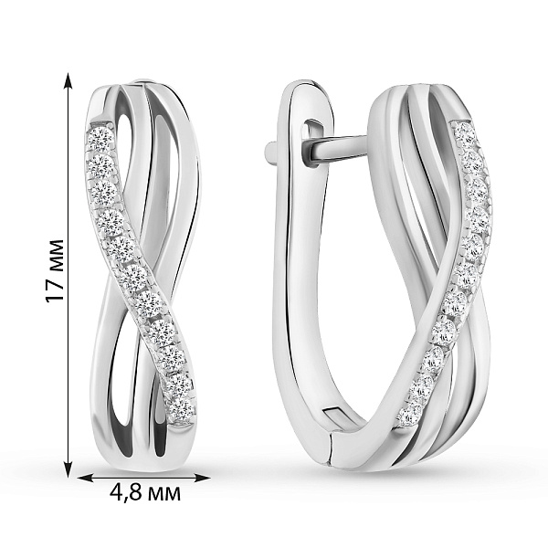 Серьги из серебра с фианитами (арт. 7502/10054) – изображение 2