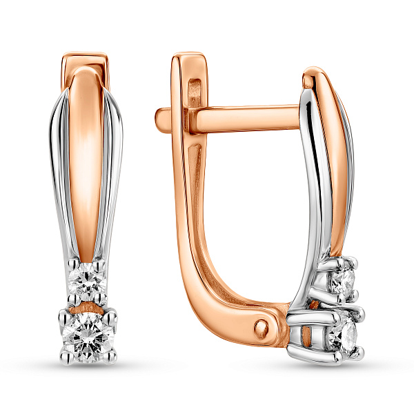 Золоті сережки з діамантами (арт. С011041010) – зображення 1