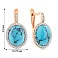 Золотые сережки с бирюзой и фианитами (арт. 110427ПюГГ) – изображение 4