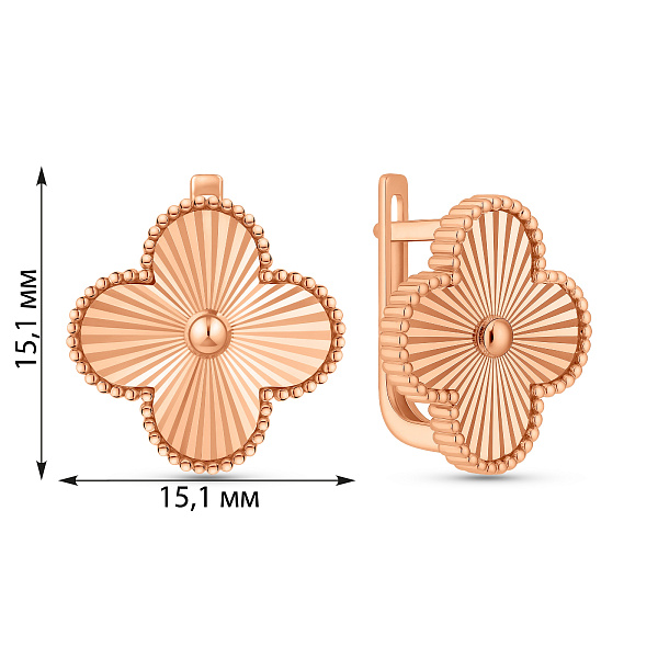 Сережки з червоного золота (арт. 111316а) – зображення 2