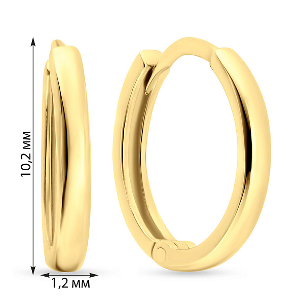 Золоті сережки кільця (арт. 103815/10ж) – зображення 2