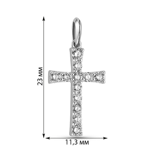 Золотий хрестик з діамантами  (арт. 3109129202) – зображення 3