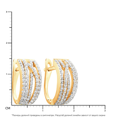 Золоті сережки Синергія з фіанітами (арт. 110188ж)
