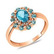 Золотое кольцо с топазом и фианитами (арт. 141108Птг)