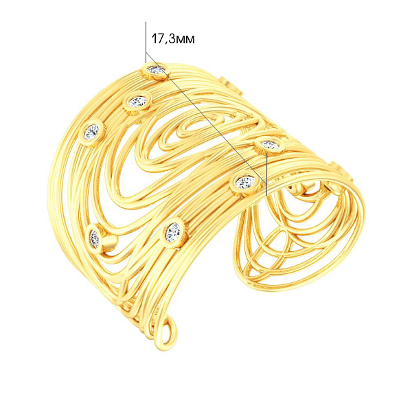 Золота каблучка незамкнута Francelli з діамантами (арт. К141107015ж) – зображення 8