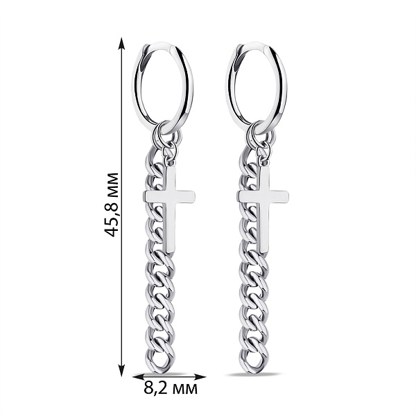 Серебряные серьги-конго Крестик (арт. 7502/9846/10) – изображение 2